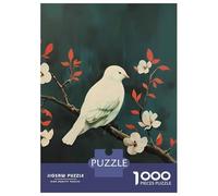 Rompecabezas De 1000 Piezas para Adolescentes White Bird on A Branch with Flowers Rompecabezas para Adultos Juguetes Antiestrés Difícil Difícil Desafiante De Completar 70x50cm/1000pcs