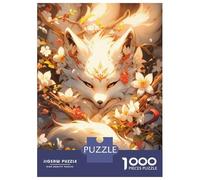 Rompecabezas De 1000 Piezas para Adolescentes White Fox in Blossom Rompecabezas para Adultos Juego De Ingenio Difícil Gran Regalo para Jugar 52x38cm/1000pcs