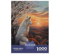 Rompecabezas De 1000 Piezas para Adolescentes White Fox Sunset Magical Rompecabezas para Adultos Juego Práctico Carrera De Velocidad De Manos Regalos Y Cumpleaños Únicos 70x50cm/1000pcs