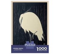 Rompecabezas De 1000 Piezas para Adolescentes White Heron Bird Japanese Rompecabezas para Adultos Juegos De Relajación Desafío Difícil Desafío Educativo 38x26cm/1000pcs