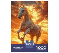 Rompecabezas De 1000 Piezas para Adolescentes White Horse at Sunset Rompecabezas para Adultos Juego De Ingenio Análisis Y Lógica Actividades Divertidas En Casa, 38x26cm/1000pcs