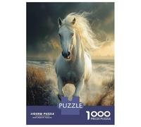 Rompecabezas De 1000 Piezas para Adolescentes White Horse Galloping Through Water Rompecabezas para Adultos Juegos De Relajación Desafío Difícil Desafío Educativo 70x50cm/1000pcs
