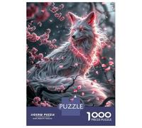 Rompecabezas De 1000 Piezas para Adolescentes White Kitsune Fox Rompecabezas para Adultos Juego De Ingenio Regalo De Cumpleaños para Cumpleaños, Navidad 52x38cm/1000pcs