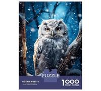 Rompecabezas De 1000 Piezas para Adolescentes White Owl in Snow Rompecabezas para Adultos Juguetes Antiestrés Mejora La Memoria Gran Regalo para Jugar 38x26cm/1000pcs