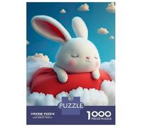 Rompecabezas De 1000 Piezas para Adolescentes White Rabbit Dreaming Rompecabezas Juegos Relajantes Decoración De Pared Regalos para Amigos Y Familiares 70x50cm/1000pcs