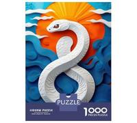 Rompecabezas De 1000 Piezas para Adolescentes White Snake Paper Art Rompecabezas para Adolescentes Juguetes DIY Análisis Y Lógica para Cumpleaños, Navidad 70x50cm/1000pcs