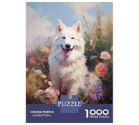 Rompecabezas De 1000 Piezas para Adolescentes White Swiss Shepherd Dog Rompecabezas para Adultos Juegos Familiares Corte De Precisión Regalos Y Cumpleaños Únicos 38x26cm/1000pcs