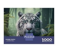 Rompecabezas De 1000 Piezas para Adolescentes White Tiger Animals Rompecabezas Juguetes Antiestrés Divertidos Y Humorísticos Cumpleaños Y Navidad 38x26cm/1000pcs