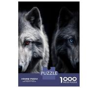 Rompecabezas De 1000 Piezas para Adolescentes White Wolf and Black Wolf Rompecabezas para Adolescentes Juegos Relajantes para La Diversión Familiar Juego Desafiante Regalos 70x50cm/1000pcs