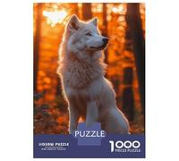 Rompecabezas De 1000 Piezas para Adolescentes White Wolf in Autumn Forest Rompecabezas para Adultos Juguete Decoración De Pared Patrón De Montaje Gran Regalo para Jugar 38x26cm/1000pcs