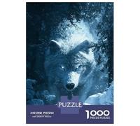 Rompecabezas De 1000 Piezas para Adolescentes White Wolf in Snowy Forest Rompecabezas para Adultos Juegos Relajantes Arte De Pared Diversión En Casa Actividades, 38x26cm/1000pcs