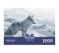 Rompecabezas De 1000 Piezas para Adolescentes White Wolf in Snowy Mountain Landscape Rompecabezas para Adultos Juegos Familiares Corte De Precisión Regalos Y Cumpleaños Únicos 70x50cm/1000pcs