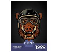 Rompecabezas De 1000 Piezas para Adolescentes Wild Boar Biker Rompecabezas para Adultos Juego Práctico Decoración De Pared Regalos Y Cumpleaños Únicos 70x50cm/1000pcs