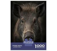 Rompecabezas De 1000 Piezas para Adolescentes Wild Boar Portrait Rompecabezas para Adultos Juego De Ingenio Análisis Y Lógica Actividades Divertidas En Casa, 38x26cm/1000pcs