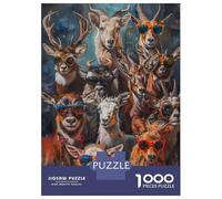 Rompecabezas De 1000 Piezas para Adolescentes Wild Cool Animals Painting Rompecabezas Juego Familiar Pero Divertido Y Humorístico Cumpleaños 52x38cm/1000pcs