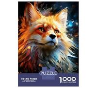 Rompecabezas De 1000 Piezas para Adolescentes Wild Fox Art Rompecabezas para Adultos Juegos Relajantes Ensamblaje De Patrones Regalos De Cumpleaños Y Únicos 52x38cm/1000pcs
