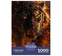Rompecabezas De 1000 Piezas para Adolescentes Wild Tiger on Fire Rompecabezas para Adultos Juego De Ingenio Una Obra De Arte Gran Regalo para Jugar 70x50cm/1000pcs