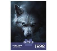 Rompecabezas De 1000 Piezas para Adolescentes Wild White Wolf Halloween Rompecabezas para Adultos Juego Práctico Mejora La Memoria para Cumpleaños, Navidad 52x38cm/1000pcs