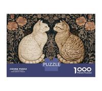 Rompecabezas De 1000 Piezas para Adolescentes William Morris Cat Floral Art Rompecabezas para Adultos Juegos De Relajación Desafío Difícil Desafío Educativo 52x38cm/1000pcs