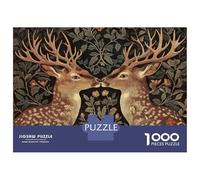 Rompecabezas De 1000 Piezas para Adolescentes William Morris Deer Floral Art Rompecabezas para Adultos Decoración De Pared De Juguete Mejora La Memoria Regalos Y Cumpleaños Únicos 52x38cm/1000pcs