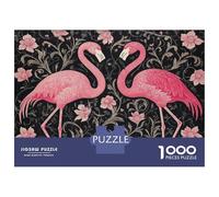 Rompecabezas De 1000 Piezas para Adolescentes William Morris Pink Flamingo Floral Art Rompecabezas para Adultos Juego Práctico Desafío Difícil Difícil Y Desafiante 70x50cm/1000pcs