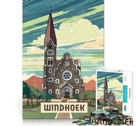 Rompecabezas de 1000 Piezas para Adolescentes Windhoek Juego de Ajuste Desafío Mental Juguete Diversión Tranquila Escena navideña Arte (38x52cm)