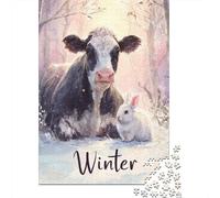 Rompecabezas De 1000 Piezas para Adolescentes Winter Farm Animal Scene Rompecabezas para Adultos Juegos Relajantes Regalos para Mujeres 52x38cm/1000pcs