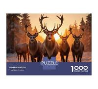 Rompecabezas De 1000 Piezas para Adolescentes Winter Forest Deer Rompecabezas para Adultos Juegos Relajantes Ensamblaje De Patrones Regalos De Cumpleaños Y Únicos 70x50cm/1000pcs