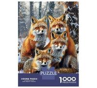 Rompecabezas De 1000 Piezas para Adolescentes Winter Fox Family Rompecabezas para Adultos Juegos Familiares Decoración Gran Regalo para Jugar 38x26cm/1000pcs