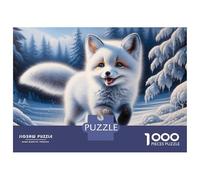 Rompecabezas De 1000 Piezas para Adolescentes Winter Fox in Snowy Forest Rompecabezas para Adolescentes Juego De Ingenio Una Obra De Arte Diversión En Casa Actividades, 38x26cm/1000pcs