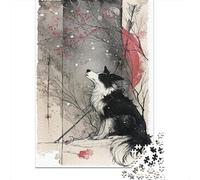 Rompecabezas De 1000 Piezas para Adolescentes Winter Moonlit Dog Rompecabezas para Adolescentes Juego Práctico para Mejorar La Memoria Regalos Y Cumpleaños Únicos 38x26cm/1000pcs