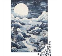Rompecabezas De 1000 Piezas para Adolescentes Winter Moonlit Landscape Rompecabezas para Adultos Juguetes DIY Alivio del Estrés Oferta como Regalos para Toda La Familia 38x26cm/1000pcs