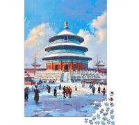 Rompecabezas De 1000 Piezas para Adolescentes Winter Temple of Heaven Rompecabezas para Adultos Juguetes Antiestrés Mejora La Memoria Gran Regalo para Jugar 52x38cm/1000pcs