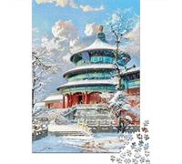 Rompecabezas De 1000 Piezas para Adolescentes Winter Temple Scene Rompecabezas para Adultos Juegos De Relajación Decoración del Hogar Desafío Educativo 70x50cm/1000pcs