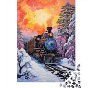 Rompecabezas De 1000 Piezas para Adolescentes Winter Wonderland Train Ride-2 Rompecabezas para Adultos Juego De Ingenio Decoración Cumpleaños 70x50cm/1000pcs