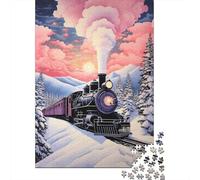 Rompecabezas De 1000 Piezas para Adolescentes Winter Wonderland Train Ride Rompecabezas para Adultos Juegos Familiares Mejora La Memoria Cumpleaños Y Navidad 38x26cm/1000pcs