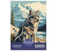 Rompecabezas De 1000 Piezas para Adolescentes Wolf and Pup in Mountain Landscape Rompecabezas Juegos Relajantes Análisis Y Lógica Juego Desafiante Regalos 70x50cm/1000pcs