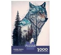 Rompecabezas De 1000 Piezas para Adolescentes Wolf and The Winter Forest Rompecabezas para Adultos Juegos Relajantes Decoración del Hogar Regalos De Cumpleaños Y Únicos 38x26cm/1000pcs