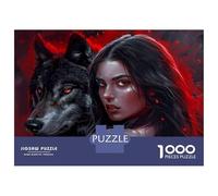 Rompecabezas De 1000 Piezas para Adolescentes Wolf Fantasy Art Print Rompecabezas para Adolescentes Juego Práctico Desafío Difícil Oferta como Regalo para Toda La Familia 52x38cm/1000pcs