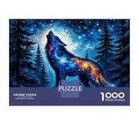 Rompecabezas De 1000 Piezas para Adolescentes Wolf Galaxy Forest Art Print Rompecabezas para Adultos Juegos Divertidos Decoración Cumpleaños, Navidad 52x38cm/1000pcs