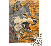 Rompecabezas De 1000 Piezas para Adolescentes Wolf Head Art Print-2 Rompecabezas para Adultos Juego De Ingenio Decoración Ayuda A Ejercitar El Cerebro 70x50cm/1000pcs