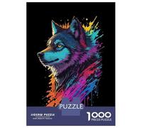 Rompecabezas De 1000 Piezas para Adolescentes Wolf Head Graffiti Rompecabezas para Adultos Juego Práctico Decoración del Hogar Cumpleaños Y Navidad 70x50cm/1000pcs
