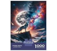 Rompecabezas De 1000 Piezas para Adolescentes Wolf Howling at The Moon Art Print Rompecabezas para Adultos Juegos Divertidos Desafío Educativo De Análisis Y Lógica 70x50cm/1000pcs