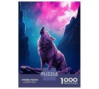 Rompecabezas De 1000 Piezas para Adolescentes Wolf Howling at The Moon Rompecabezas para Adolescentes Juegos Relajantes Montaje De Patrones Regalos para Amigos Y Familiares 52x38cm/1000pcs