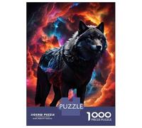 Rompecabezas De 1000 Piezas para Adolescentes Wolf in Galaxy Fantasy Rompecabezas para Adultos Juegos Relajantes Alivia El Estrés Ayuda A Ejercitar El Cerebro 52x38cm/1000pcs
