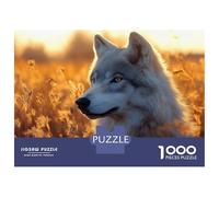 Rompecabezas De 1000 Piezas para Adolescentes Wolf in Golden Field at Sunset Rompecabezas para Adultos Juegos Familiares Decoración De Pared Regalos Y Cumpleaños Únicos 52x38cm/1000pcs