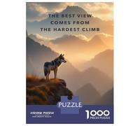 Rompecabezas De 1000 Piezas para Adolescentes Wolf on Mountain Motivation Inspiration Rompecabezas Juegos De Relajación Análisis Y Lógica Desafío Educativo 38x26cm/1000pcs