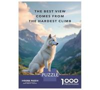 Rompecabezas De 1000 Piezas para Adolescentes Wolf on Mountain Motivation Rompecabezas para Adultos Juegos De Relajación Desafío Difícil Desafío Educativo 52x38cm/1000pcs