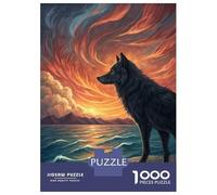 Rompecabezas De 1000 Piezas Para Adolescentes Wolf Overlooking A Dramatic Sunset over The Ocean Rompecabezas Para Adultos Juegos Relajantes Regalos Para Mujeres Interacción Entre Padres E Hijos 52x38c