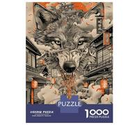 Rompecabezas De 1000 Piezas para Adolescentes Wolf Ramen Noodles Japan Rompecabezas para Adultos Juego Familiar Pero Divertido Y Humorístico Regalos para Reducir El Estrés 52x38cm/1000pcs